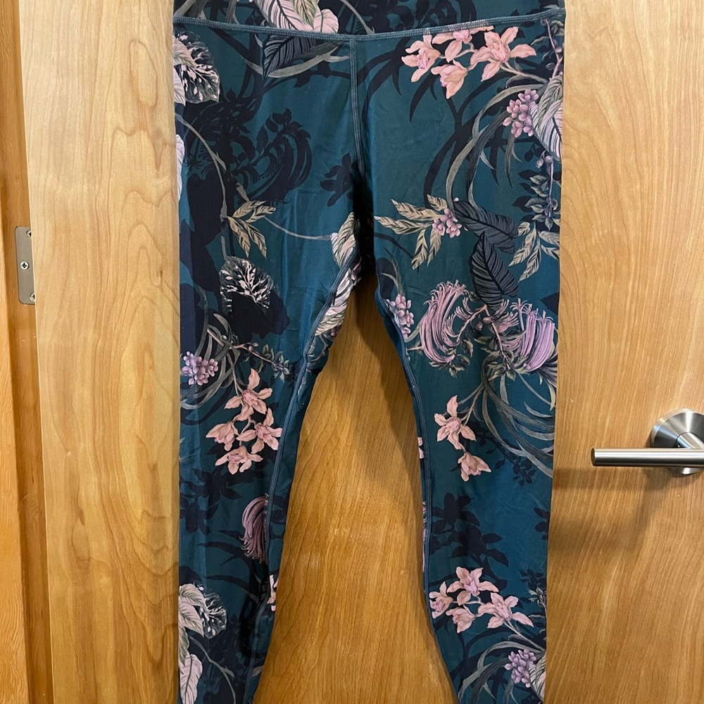 Lole Floral Leggings - dark green and Pink